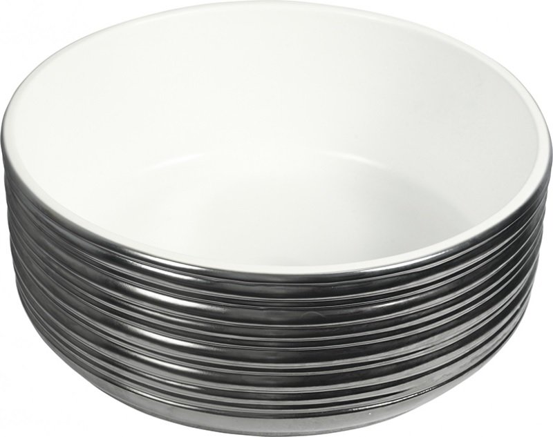 LAVABO CERAMICO 37,5X37,5X14,5 KAYAN PLATA 187333 (CERAMICA+PVD PLATEADO) - DBE